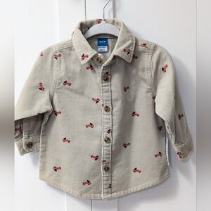 OLD NAVY, Tan Corduroy, Button Down, Size 6-12 Months, NWOT